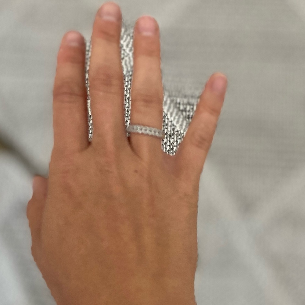 Stone and strand diamond pave chain ring - Picture 2 of 5